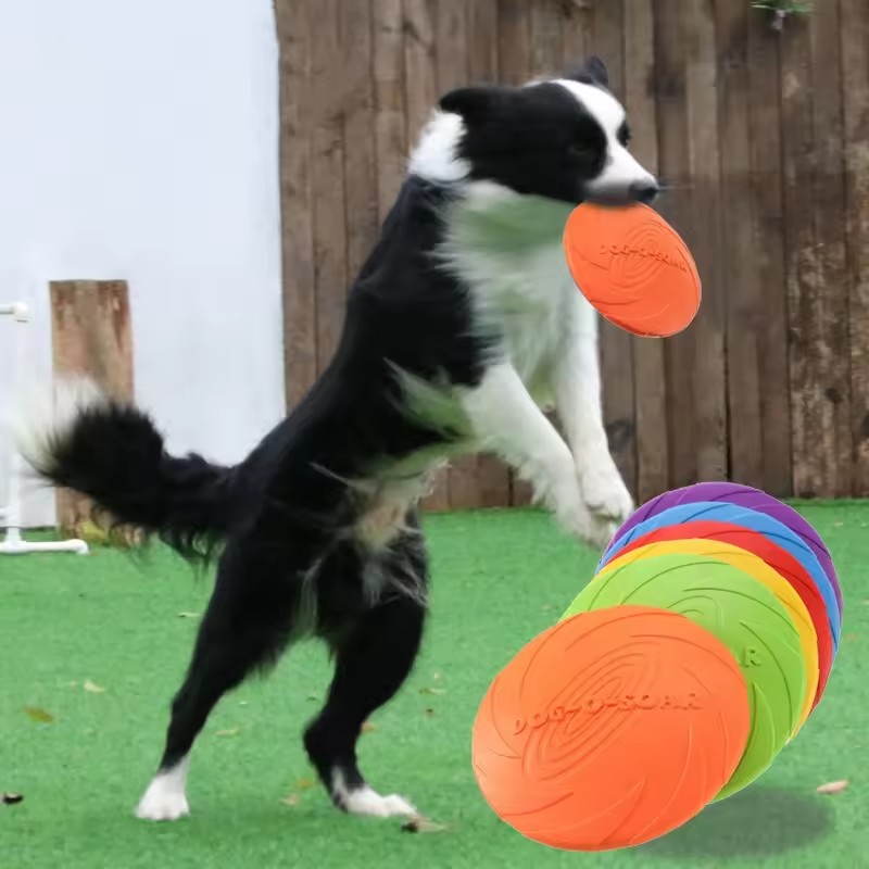 Flying Disc Dog Training Toy - Brinquedo Interativo de Silicone em Forma