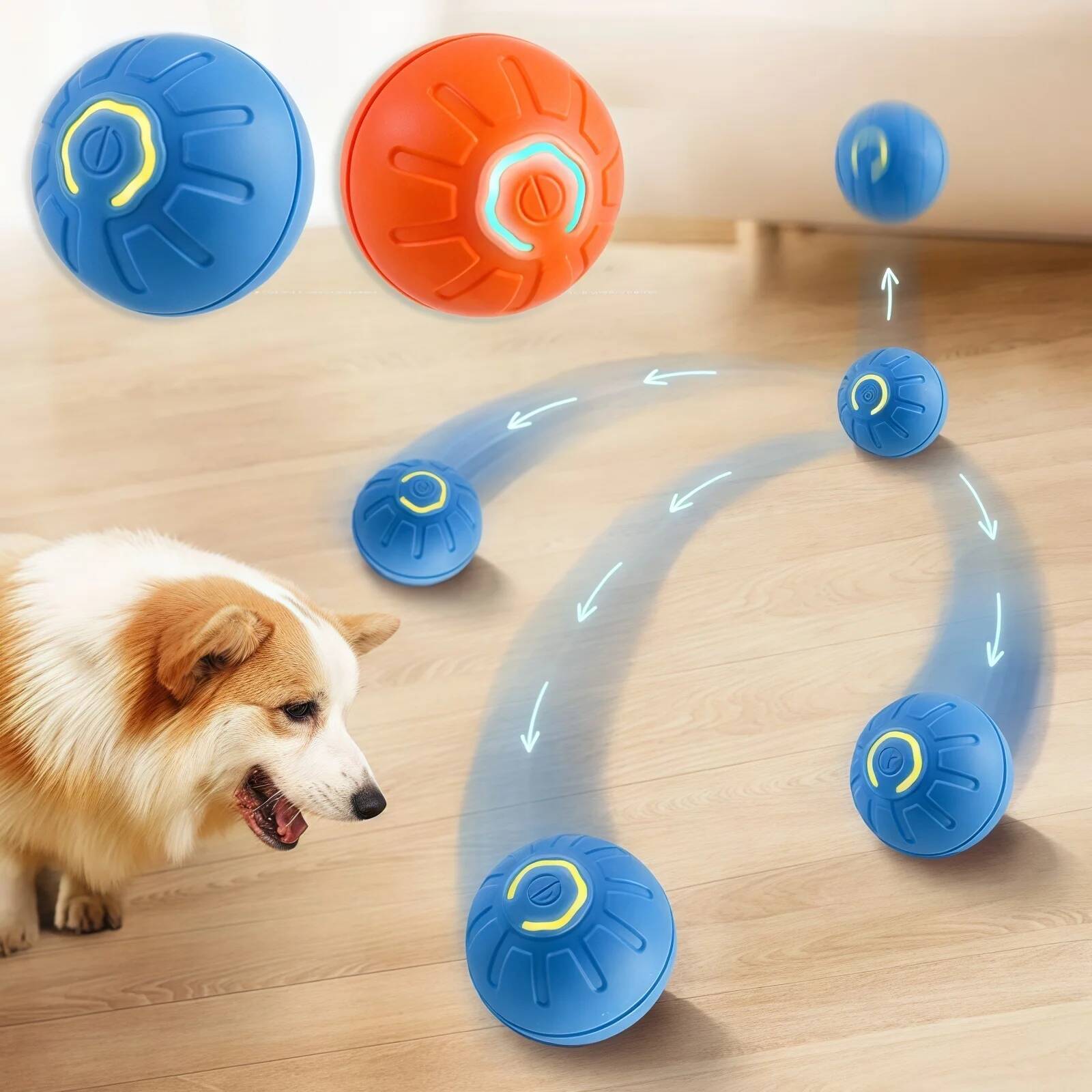 Automatic Moving Dog Ball - Bola de Brinquedo Inteligente para Cães,